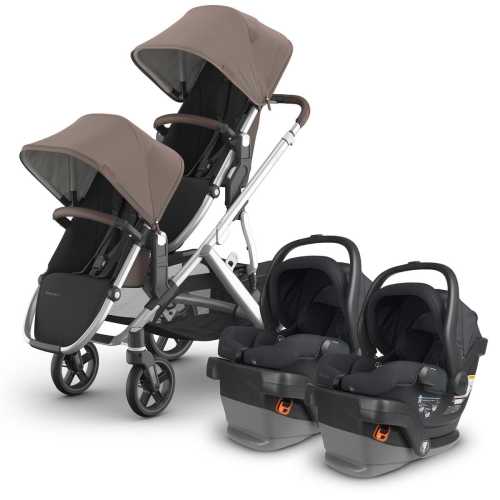 UPPAbaby Vista V3 Twin Stroller with RumbleSeat V3 + Mesa V2 Travel System Bundle - Theo / Jake