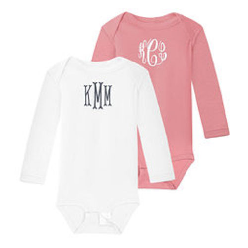 Monogrammed Baby Long Sleeve Bodysuit