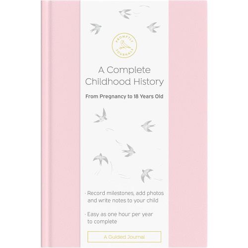 Promptly Journals, A Complete Childhood History: From Pregnancy to 18 Years Old (Blush Pink, Leatherette) | Baby Book and Pregnancy Journal | Baby Memory Book