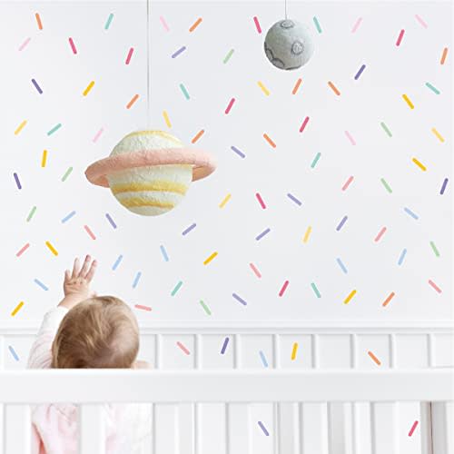 Confetti Strip Wall Decals for Kids Room Removable Colorful Sprinkle Wall Stickers for Playroom Nursery Boys Girls Bedroom Wall Decorations