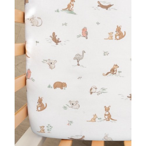 2 Pack Organic Cot Fitted Sheet - Australiana