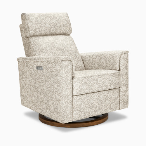 Namesake Morris & Co. x Namesake Willa Plus Power Glider Recliner w/ Power Headrest - Mallow In Ash Performance Eco-Weave