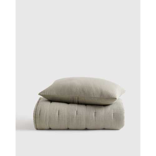 Organic Airy Gauze Toddler Quilt & Sham Set in Dried Sage