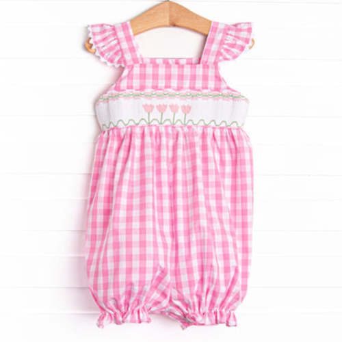 Tulip Treasures Smocked Bubble, Pink – Stitchy Fish