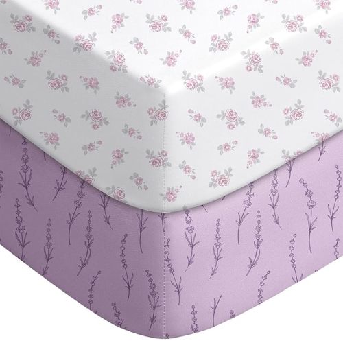 Baby Crib Sheets for Boys Girls Neutral, 2 Pack Crib Mattress Sheet for Standard Crib and Toddler Mattress, Super Soft Breathable Fitted Crib Sheet, 52" x 28"