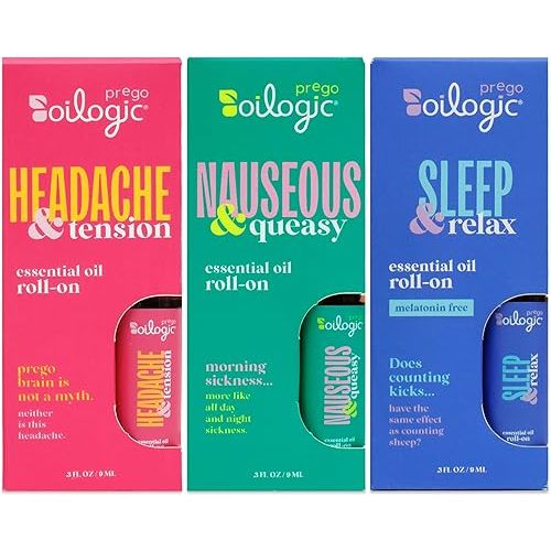 Oilogic Essential Oil Roll-On Set for Pregnant Women, 0.3 Fl Oz (3-Pack)