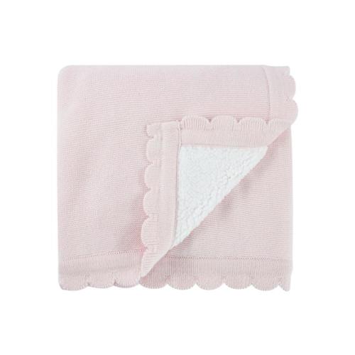 Scallop Edge Blanket - Pink - Pink - One Size