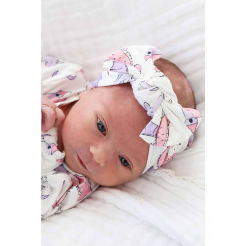 Printed Knit Large Bow Headwraps