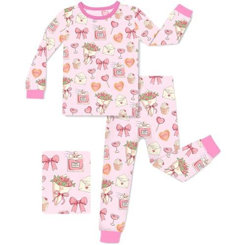 Bamboo Viscose Toddler Girls Kids Pajamas Unicorn Mermaid Pjs Long Sleeve Snug fit 12M-8Y 2pcs Soft Jammies