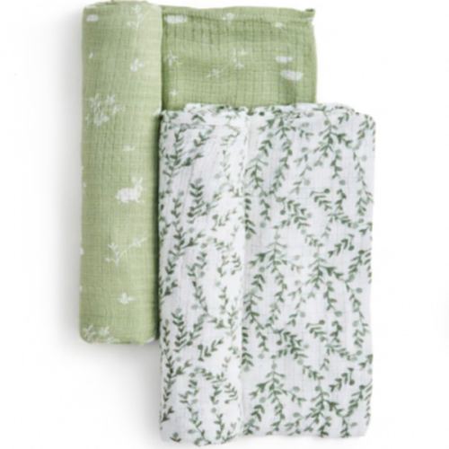 aden + anais nature friends essentials silky soft swaddles 2 pack