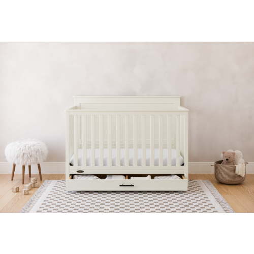 Graco Tristan Convertible Baby Crib with Drawer, Frosted Oat