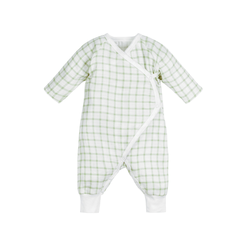 Organic Muslin Kimono Footie - Sage, 0-3m