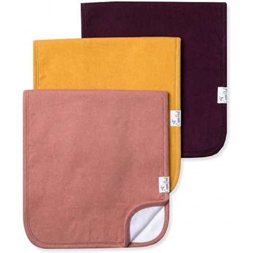 Copper Pearl Premium Baby Burp Cloths - 3-Pack Large Cotton Burp Cloths, Extra Soft Spit Up Rags with 3 Absorbent Layers, Perfect for Baby Boy and Baby Girl Gifts (21" x 10" Size, Jade Set)