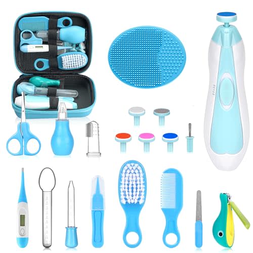 Baby Healthcare and Grooming Kit, Portable Baby Safety Care Set, Baby Essentials kit for Newborn (Blue 26 in 1)
