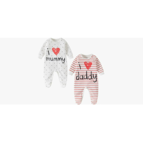 Amazon.com: aomomo Unisex-Baby Clothes Twins Bodysuits I Love Daddy Mummy Romper Set, Newborn Cotton Footed Pajamas (0-3 Months): Clothing, Shoes & Jewelry