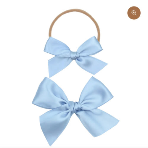 Satin Bow - French Blue Headband