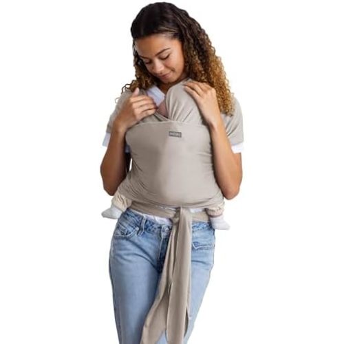 Moby Basics Baby Wrap Carrier for Newborns to Toddlers (8-33lbs), Infant Sling Carrier, Lightweight & Hands Free Design, Adjustable for All Body Types (Morning Dove)