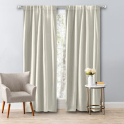 Ricardo Trading Ultimate Black-Out 2-Way Pocket Window Panel Curtain - Ivory, 56"W X 84"L