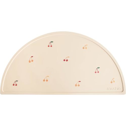 mushie Silicone Placemat for Kids | BPA-Free Non-Slip Design (Cherries)