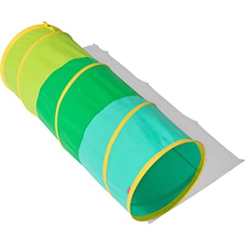 LOVEVERY | The Organic Cotton Play Tunnel | Pop-Up & Collapsible Play Tunnel with Organic Cotton Carrying Case, Toddler Gift for Indoor and Outdoor Game, Multicolor, Ages 12+ Months