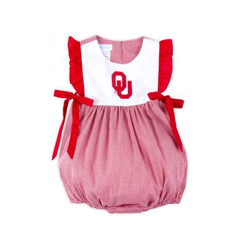 Oklahoma Embroidered Red Gingham Bubble