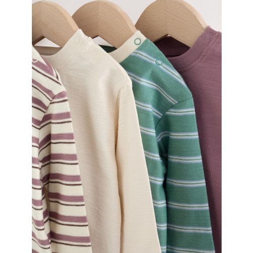 Buy Blue/Green Stripe Baby Long Sleeve T-Shirts 4 Pack (0mths-2yrs) from Next USA