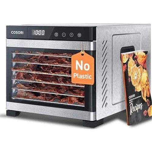 Cosori Food Dehydrator, 6 Stainless Steel Trays with 6.5 ft² Drying Space