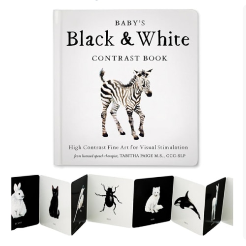 Baby's Black and White Contrast Book: High-Contrast Art for Visual Stimulation at Tummy Time (Tabitha Paige Children's Book Series)