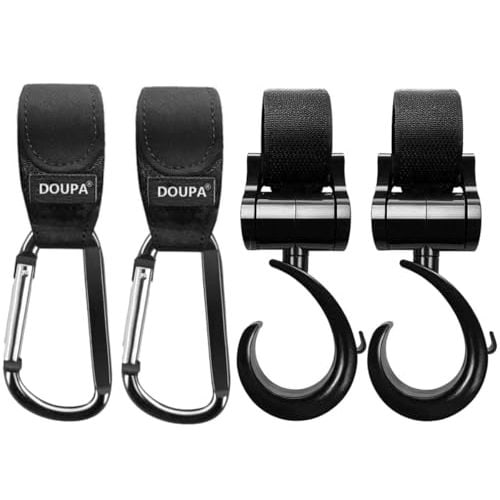 Baby Stroller Hooks Clips, Convenient Stroller Accessories Mommy Bag Hooks for Hanging Diaper Bags ,Purse,Stroller Organizer, Perfect for Uppababy, Babyzen Yoyo, Britax, Bugaboo, Bob, Pushchair, Buggy