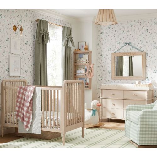 Evelyn Linen Blend Bow Valance Kids Blackout Curtain | Pottery Barn Kids