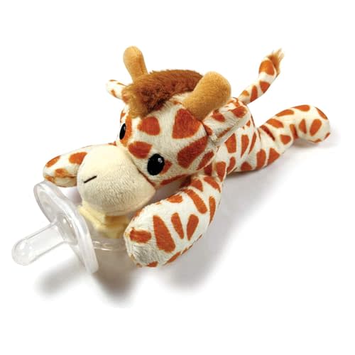 Detachable Pacifier Holder – Silicone Pacifier with Stuffed Animal – Removeable Baby Pacifier Holder for Cuddling with Comfort, (Giraffe)