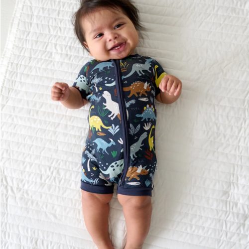 Navy Jurassic Jungle Shorty Zippy - Little Sleepies