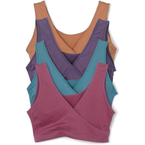 Caramel Cantina 4 Pack Nursing Maternity Women’s Sleep Comfort Bralette Bra