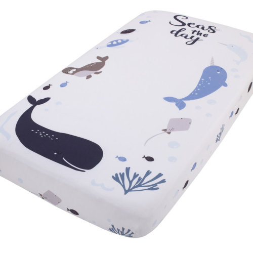 Sunside Sails NoJo Seas The Day Multi Sea Animals 100% Cotton Photo Op Fitted Crib Sheet | Wayfair