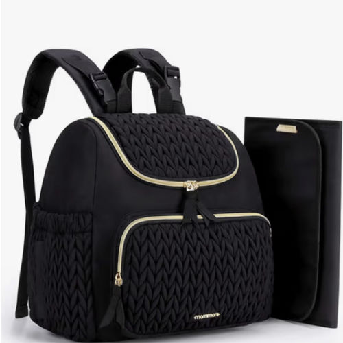 mommore Diaper Bag Small Diaper Backpack Stylish Baby Backpacks Travel Mini Maternity Bags with Insulated Pockets, Changing Pad, Stroller Straps