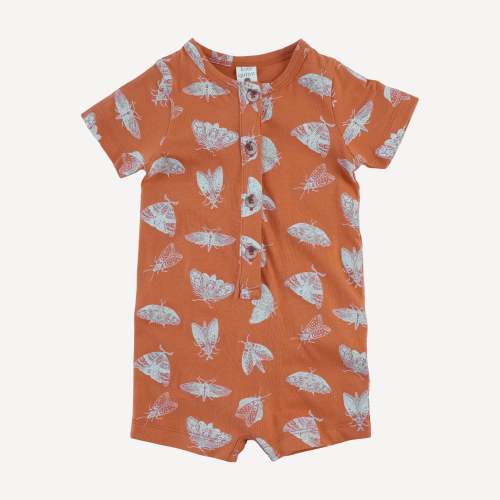 short sleeve union shortie | spicy moth scatter | organic cotton jersey