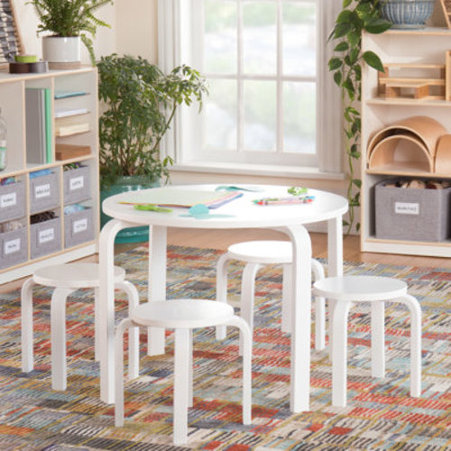 Guidecraft Toddler and Kids 5 Piece Round Table and Stool Set & Reviews | Wayfair