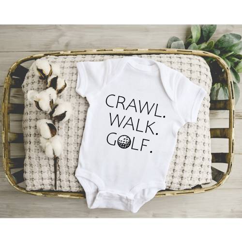 Crawl Walk Golf Onesie®, Golf Baby Onesie®, Cute Baby Onesie®, Golf Onesie®, Funny Baby Onesie®, Baby shower gift, Gift For Dad, Funny Baby