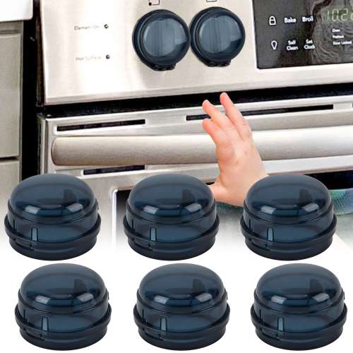 Gustave 6Pcs Gas Stove Knob Covers for Child Safety, Universal Oven Stove Knob Cover Kitchen Stove Protectors Baby Proof Safety Guard