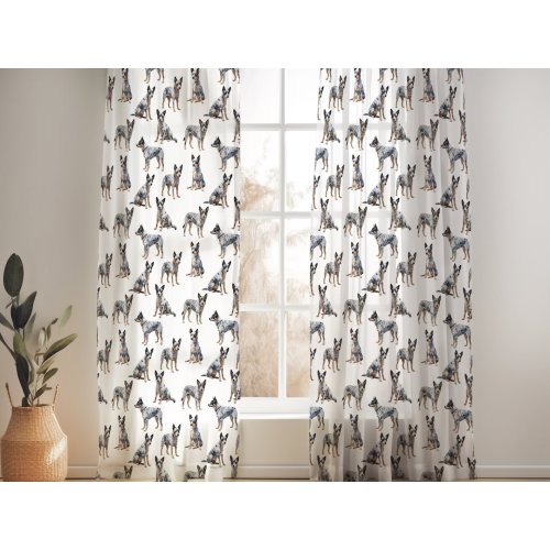 Curtains With Blue Heeler Dogs, Western Nursery Curtains, Boys Bedroom Curtains, Black Out Drapes, Man Cave Decor, Dog Mom Gift, Puppy Decor