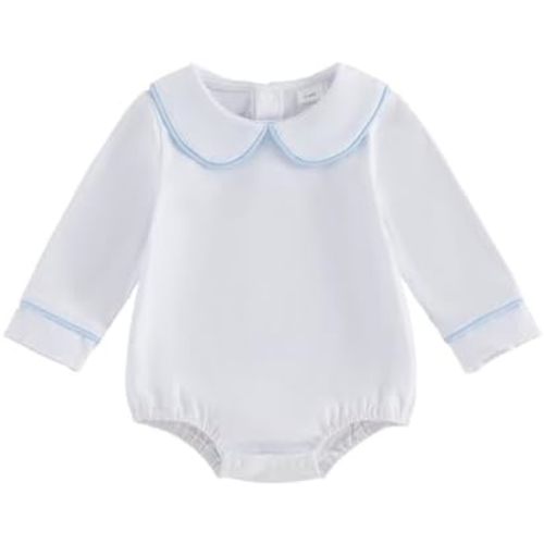 Baby Boy Girl Bubble Romper Infant Long Sleeve Collar Fall Romper