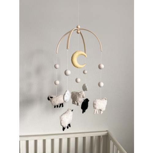 Counting Sheep Baby Mobile | Sheep Nursery | Lamb Mobile | Neutral Baby Decor | Gender Neutral Nursery | Baby Shower Gift