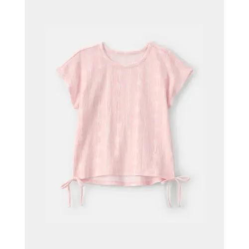 Girls Palm Tree Crinkle Top - Pink | Carter's