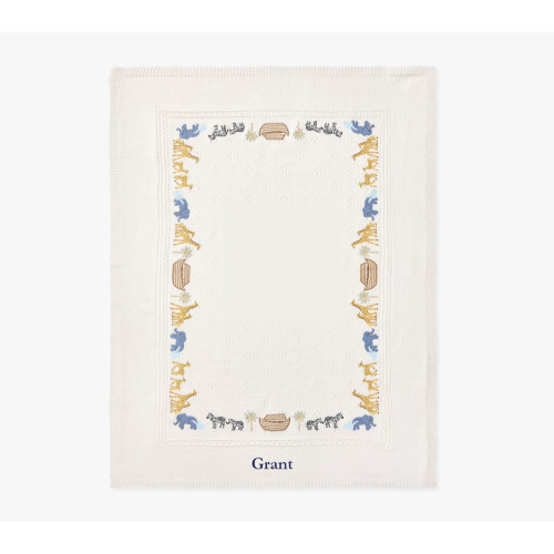 Noah's Ark Pointelle Baby Blanket