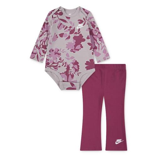 Baby Girl Nike Floral Printed Bodysuit & Flare Leggings 2-Piece Set