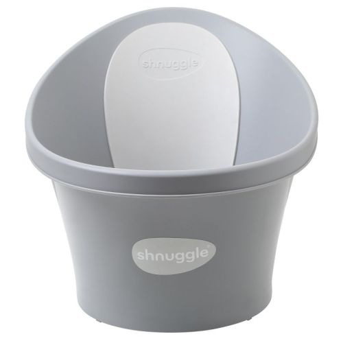 Shnuggle Baby Bath | Newborn baby bath Support with Bum Bump | Compact Bathtub for babies | Bath Seat Suitable from Birth Pebble Grey