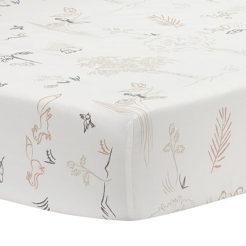 Lambs & Ivy Treetop Fox Woodland Breathable Cotton Fitted Crib/Toddler Sheet