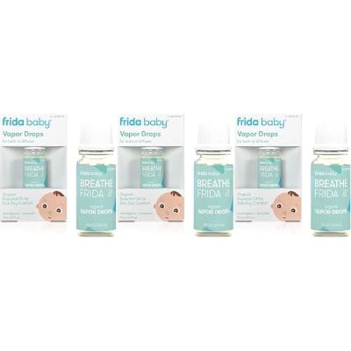 Frida Baby Breathefrida Vapor Bath Drops, Baby-Congestion Relief with Eucalyptus Essential Oil for Humidifier, Aromatherapy Oil Help Baby Breathe Easy (Pack of 3)