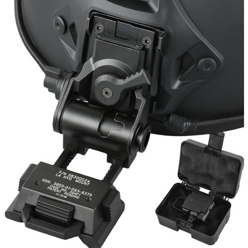 NVG Mount for L4G24 CNC PVS15/18 Night Vision Goggles Aluminum Metal Helmet Mount for PVS15/18 - black