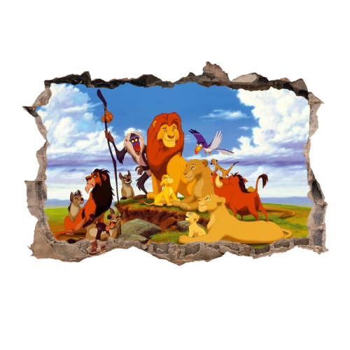 The Lion King Wall Sticker For Bedroom Living Room Nursery Party Decorations Anime Cartoon Background Self-Adhesive Wall Decor Baby Boy Girl Kids Room Wall Mural Decor Poster Gift